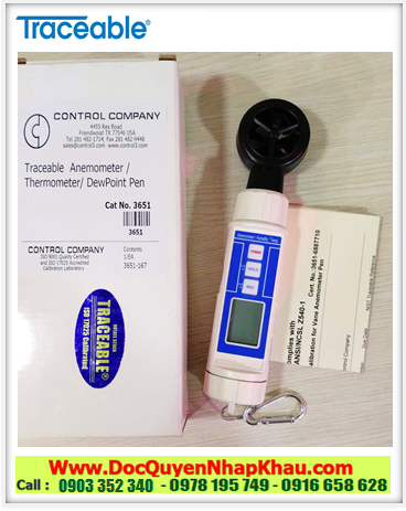 Traceable@ 3651; Phong kế đo Vận tốc và Lưu lượng khí _Traceable 3652 Vane Anemometer/Thermometer/Hygrometer/Dew Point / Barometer